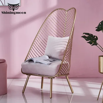 

Mid Century Modern Novel Metal Steel Leisure Chair Iron Wire Chair Dining Stools Coffee Bar Living Room Furniture 3 Colors