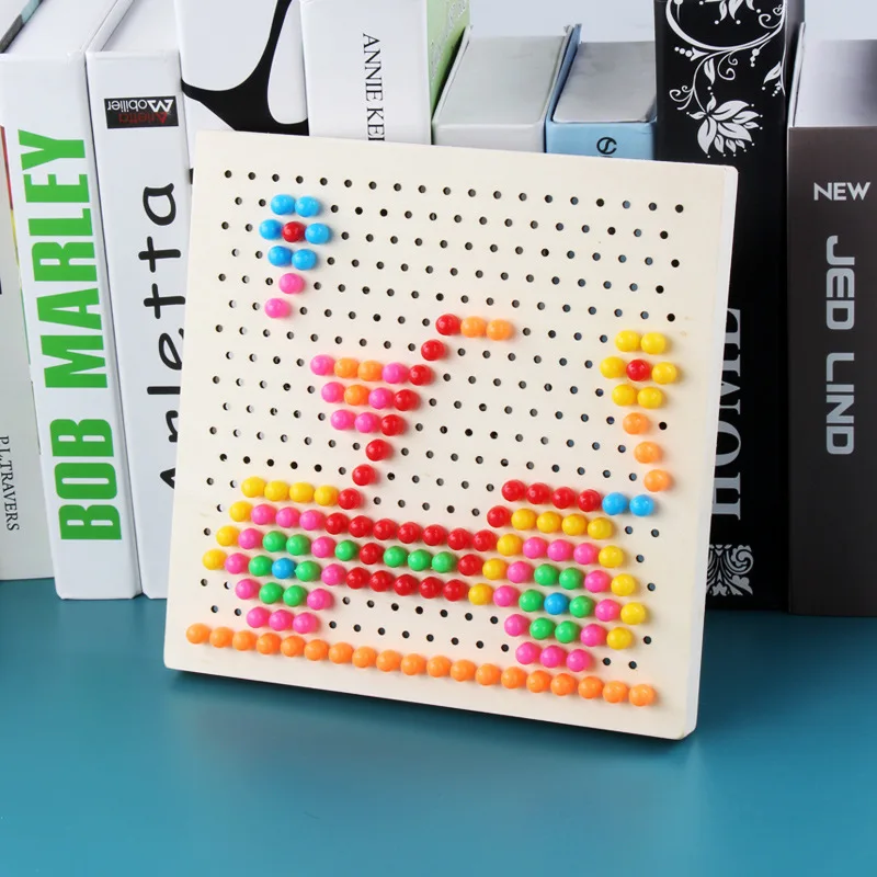 Деревянные игрушки для детей DIY Пластиковые грибные гвозди доска креативное образование просветление детские развивающие игрушки