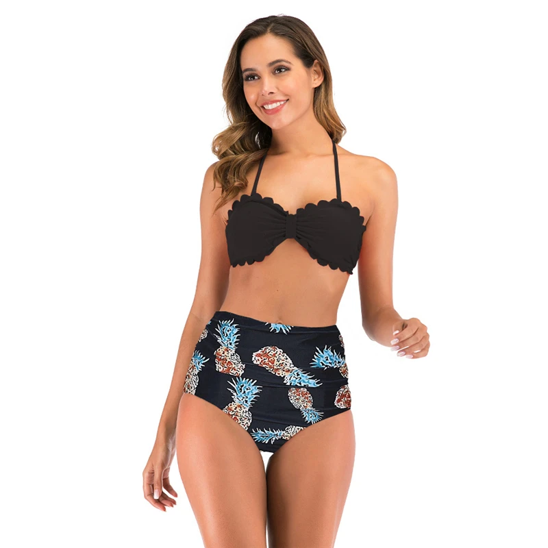 Bandeau Swimsuit Women Sexy Bikinis Bathing Suits Summer High Waist Swimsuit Floral Printed Bikinis Set 2020 Sexy Biquini Women Bandeau Swimsuit Women Sexy Bikinis Bathing Suits Summer High Waist Swimsuit Floral Printed Bikinis Set 2020 Sexy Biquini Women