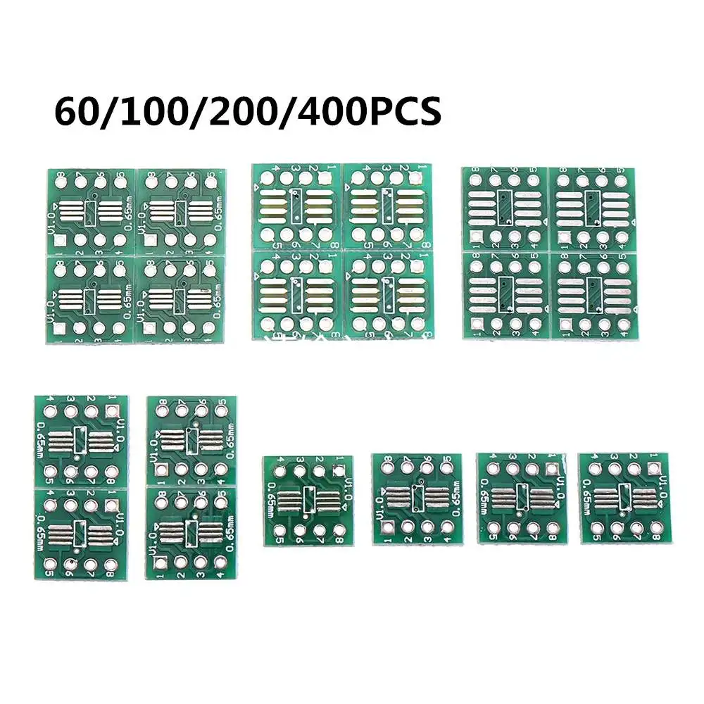 LEORY 60/100/200/400 шт TSSOP8 SSOP8 SOP8 для DIP8 Interposer модуль PCB плата адаптера пластины 0,65 мм