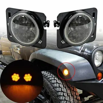 

TiOODRE Turn Signal Lamp Front Grille Replacement Car LED Yellow Signal Light Modified Blinker For Jeep Wrangler Light Amber Len