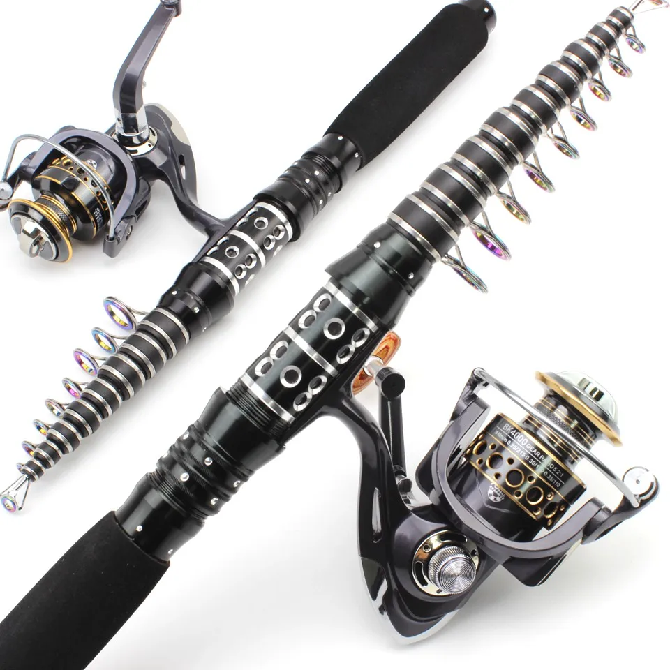 1.8m2.1m2.4m2.7m3.0m Rod Reel Combos Fishing Rod Portable Spinning Rod and  Spinning Reel Multifunction Beginner fishing set