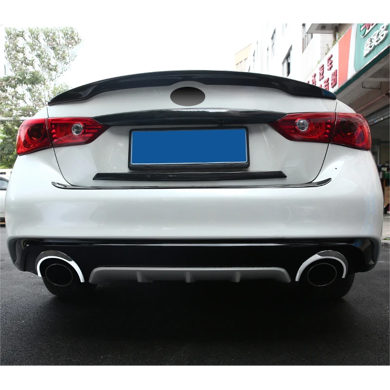 Pcmos хромированный задний глушитель наконечник конец трубы Крышка для Infiniti Q50 хромированный Стайлинг наружные части наклейки