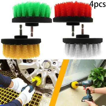 

4pcs Electric Drill Clean Brushes Scrub Brush Power Cleaning Tire Attachment Accesorios Para Auto Plastic Electric Drill Brush