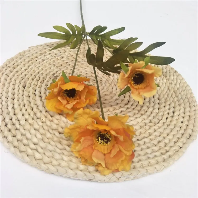 10Pcs Fake Short Stem Hibiscus 26.77" Length Simulation Hibiscuses Flowers for Wedding Home Decorative Artificial Flo
