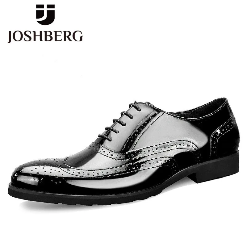 

JOSHBERG Newest Black Men Shoes Wine Red Elegant Non-Slip Wedding Shoes Men Business Oxfords For Male Zapatos Hombre Vestir