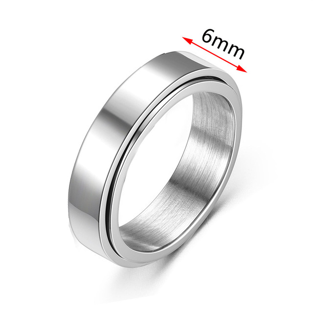 Ring For Women Spinner Fidgets Rings Stainless Steel Rotate Freely Spinning Anti Stress Accessories Jewelry 2021 Gifts