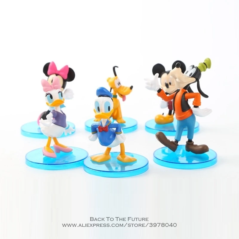 Disney Микки Маус Минни 6 шт./компл. 8 см фигурка осанка коллекция украшений аниме