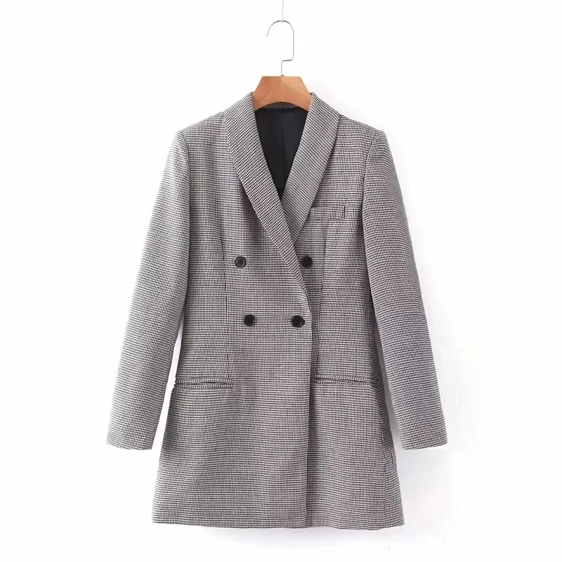 

Western Style 2019 Autumn New Style WOMEN'S Dress Versatile Slimming Casual Pattern Double Breasted Suit Jacket I