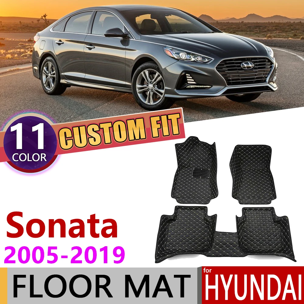 Кожаные автомобильные коврики на заказ для hyundai Sonata NF YF LF 2005 ~ 2019 Embera Sonica i45 5 мест