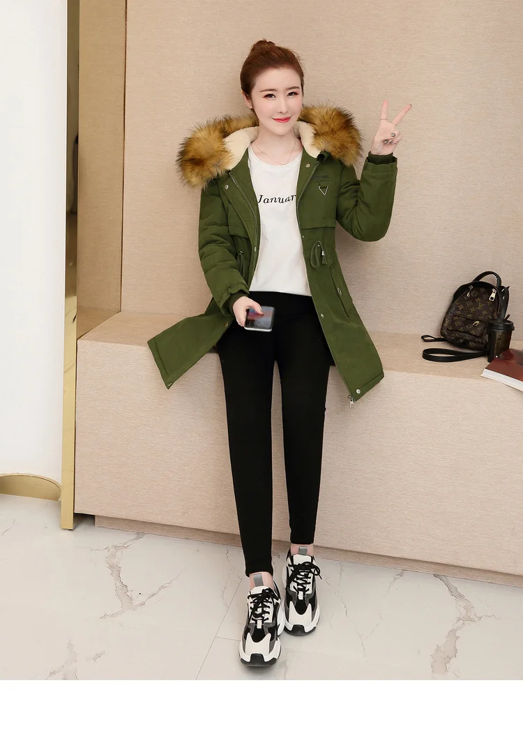 women's cotton coat women's winter jacket in the long section was thin and velvet thickening large size cotton clothing jacket