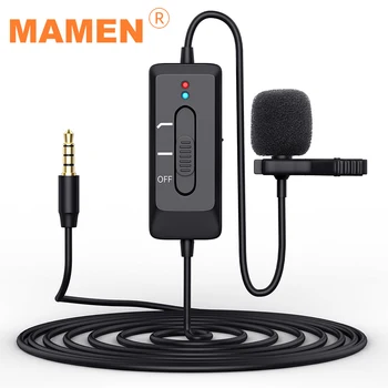 

MAMEN Professional Recording Microphone Lavalier Mic With 8m Cable&Fur Cover For Cameras Smartphones Condenser Microphone