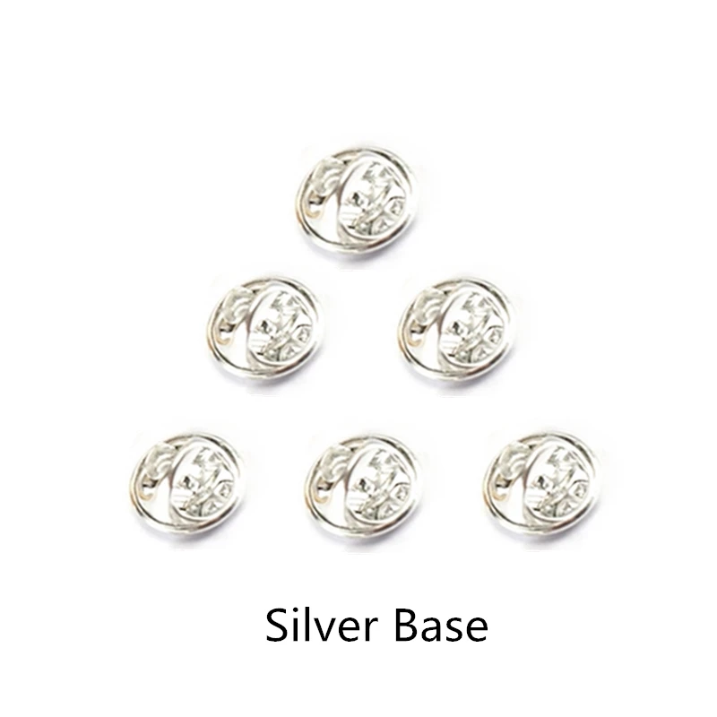 Silver Base 50 комплектов Золотой Серебряный Цвет основа Бабочка Брошь держатель медные металлические броши значок держатель для Diy ювелирных изделий - Цвет: Silver Base