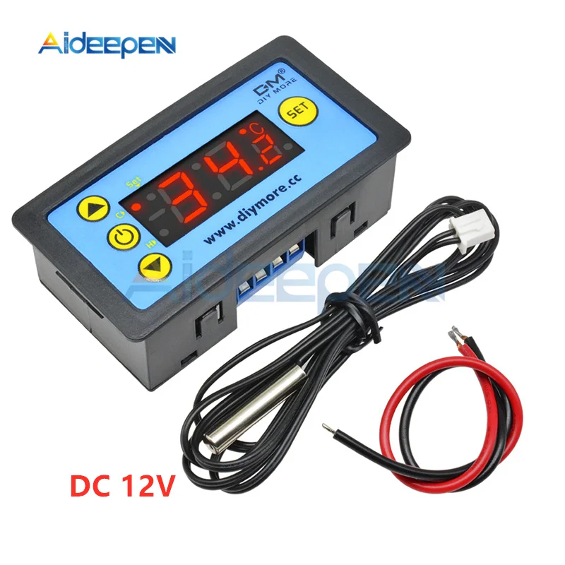 DC 12 V/24 V AC 110-220V W3231 светодиодный одинарный/двойной Дисплей цифровой Температура Управление; термостат Управление с NTC Сенсор зонд - Цвет: Single DC 12V