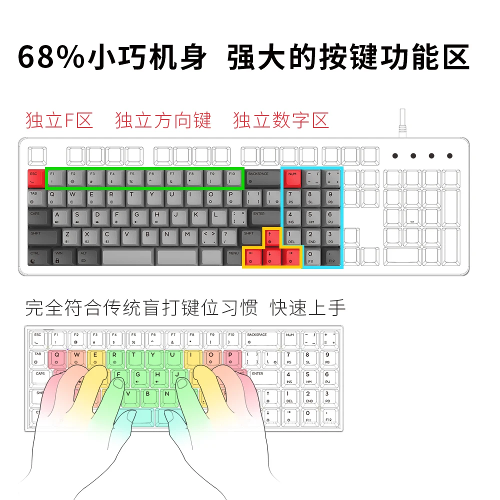 Keypro Gk73 механическая клавиатура rgb переключатель led Горячая замена разъем pcb чехол