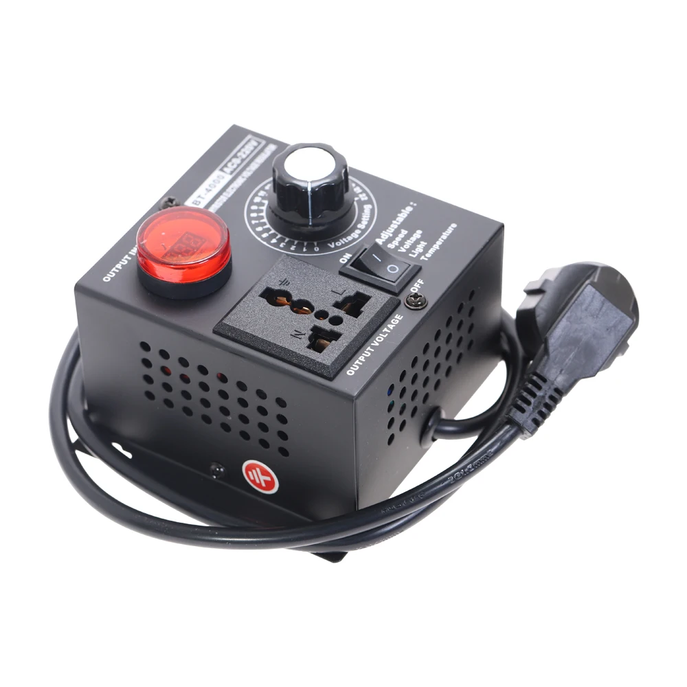 ЕС Plug AC220V 4 кВт SCR Регулируемый диммер светильник температура двигателя