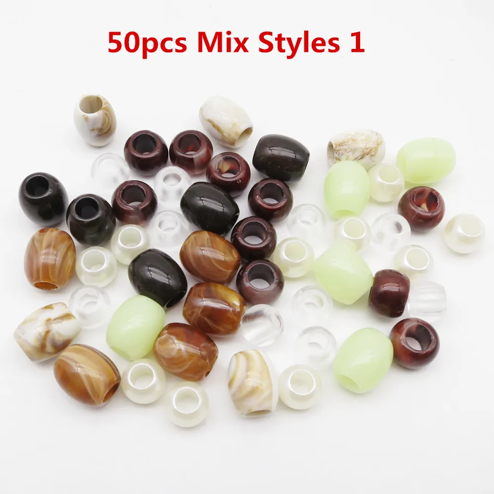 Hair Braid Accessories 50pcs Mix Styles plastic Crochet Hair braid Dreadlock Beads rings tube for kids girls women hair braid accessories ring beads ring beads hair extensions tools
