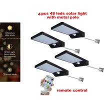 2/4pcs Waterproof 48 LED Solar Panel Power Light PIR Motion Sensor Wall Lamp Outdoor Path Yard Garden Fence Night Light security