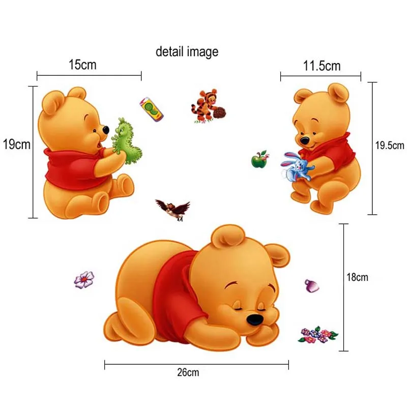Luminous Wall Stickers Wall Stickers Vinyl Decal Stickers 3d Winnie The Pooh Wall Stickers For Kids Rooms Removable Baby Bedroom Cartoon Nursery Children Boys Girls Wall Decals