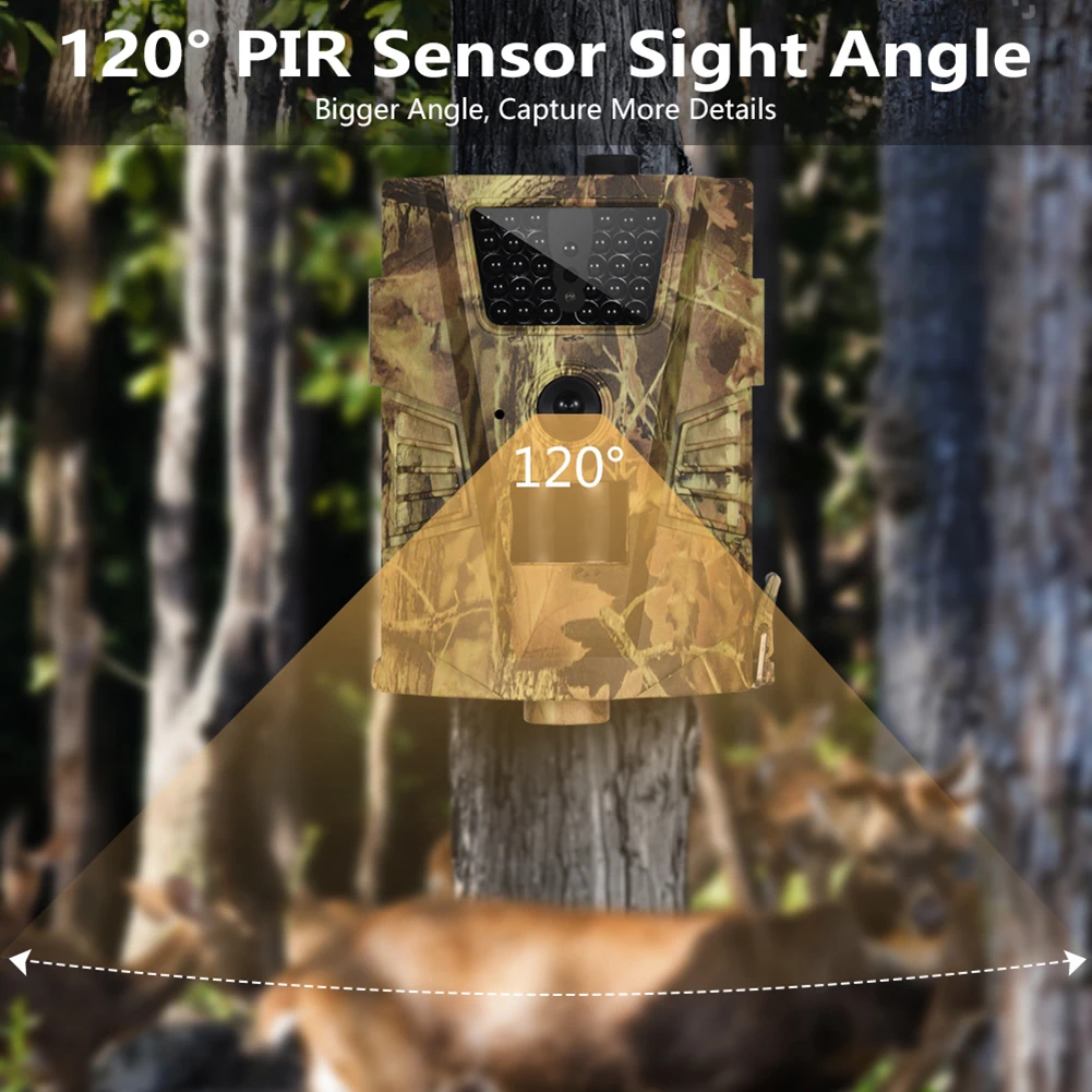 Suntekcam HT-001B Trail камера 12MP 1080P 30 шт. Инфракрасные светодиоды 850nm охотничья камера IP54 Водонепроницаемая камера с углом обзора 120 градусов