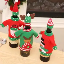 Рождественская бутылка вина колпачок различные спецификации опционально Модный Санта Клаус Снеговик для бутылки крышка украшения для домашнего праздника подарок