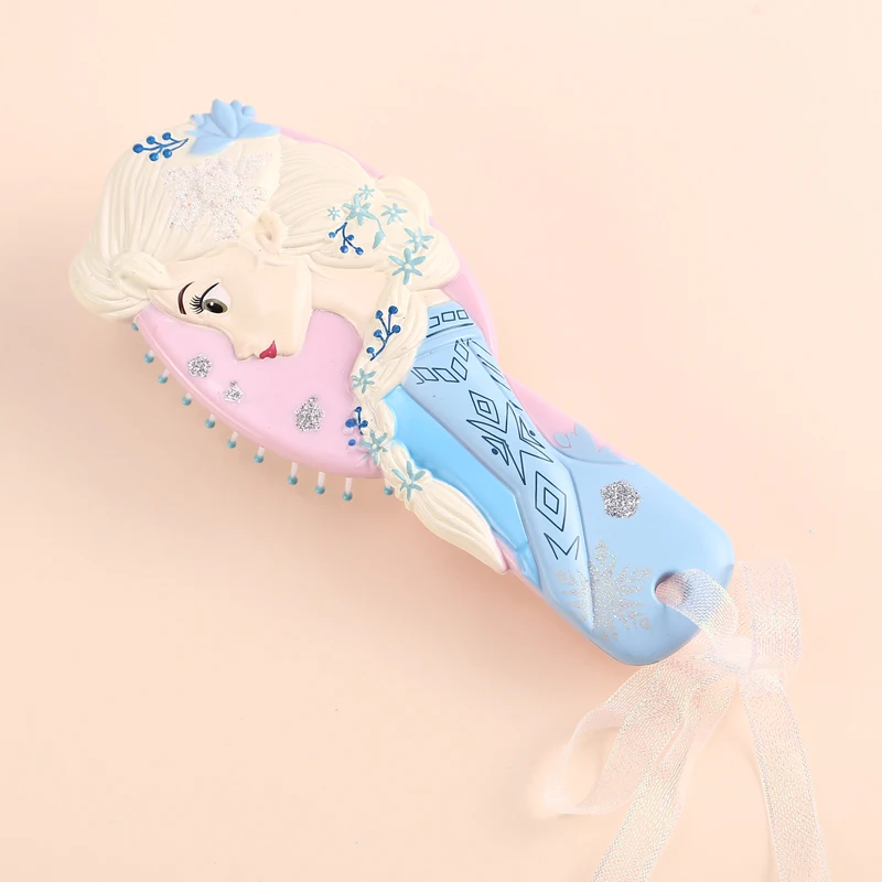 Disney Принцесса Замороженные волосы кисточки brosse cheveux дети нежный антистатические кисточки вьющиеся клубок русалки щетины ручка