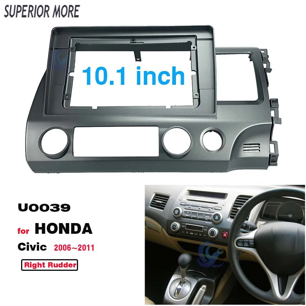 Автомобильная радиоустановка 2 Din 10 1 дюйма для Honda Civic правый руль стереопанель