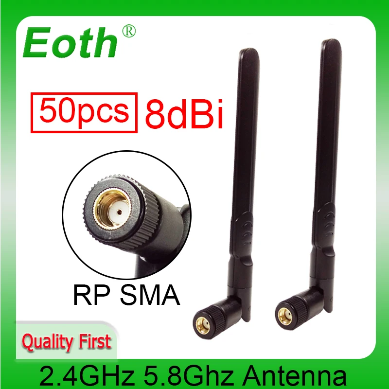 50pcs 2.4GHz 5GHz 5.8Ghz Antenna 8dBi RP-SMA Connector Dual Band wifi Antena SMA Male to Female Coaxial Extension Cable RG174 5 inch 400w high temperature full range frequency car coaxial speaker dual driver acoustic design
