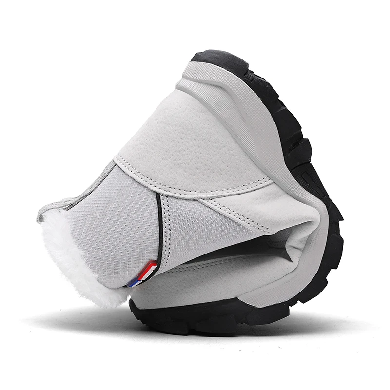 Cena ERNESTNM damskie buty zimowe 2019 moda wodoodporne tkaniny czarne buty damskie ocieplane ciepłe zamszowe buty kostki Botas botki motocyklowe