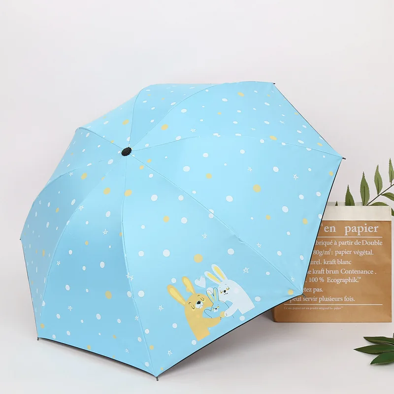 YADA Charm Cartoon Rabbit Umbrella Folding Children Rain Women uv Dot&Star Umbrella For Women Windproof Animal Umbrellas YS811