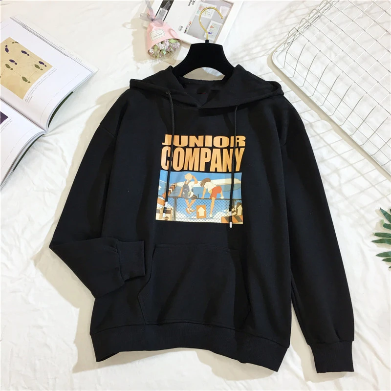 BF просторное худи Kawaii толстовка с буквенным принтом с длинным рукавом для женщин/мужчин одежда для влюбленных горячая Распродажа Kpop плюс размер XXL