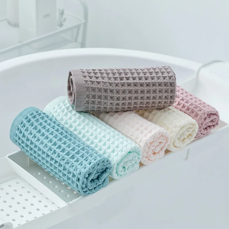 

New 2020 4PC 100% Cotton Hand Towels for Adults Plaid Hand Towel Face Care Magic Bathroom Sport Waffle Towel 34x34cm