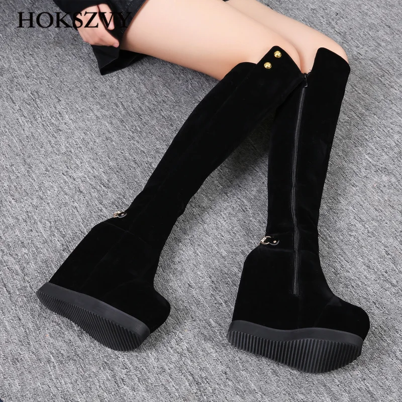 

Platfrom Thick Heels Over Knee High Boots Skinny Sexy High Boots Winter Women's Boots Wedge Heels Super High Boot ZYW-2686-2