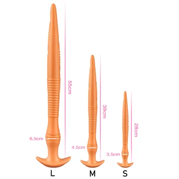 Liquid Silicone Super Long Anal Plug Dildos Stimulate Anus and Vagina Soft Anal Dilator Butt Plug Sex Toys for Women and Men 2