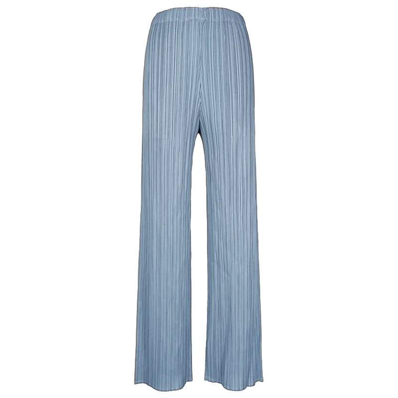 Spring Summer Autumn Women Casual Elegant Ladies Miyake Designer Plus Size Straight Pleated Pants High Waist Loose Trousers 4001 cargo trousers Pants & Capris