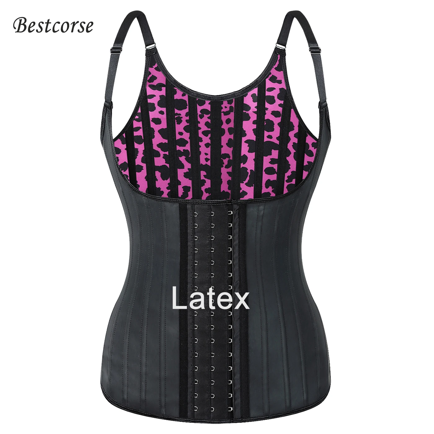 XS Latex Waist Trainer Vest 25 Bone Steel Corset Leopard Women Girdle Slimming Belt Hook Waiste Trainer Body Shaper Tummy Shaper spanxs