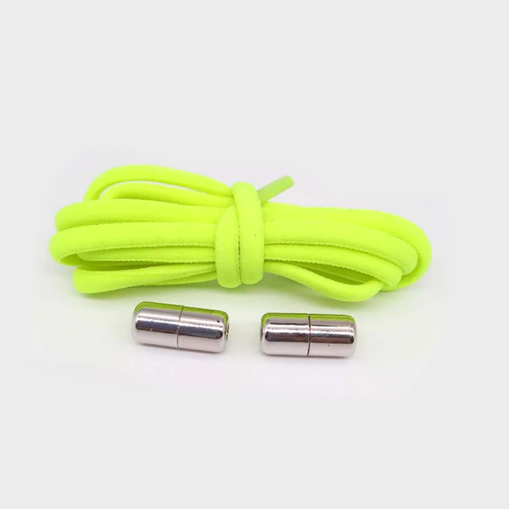 1 пара шнурков без галстука, круглые эластичные шнурки для обуви для детей и взрослых, шнурки для кроссовок, быстросохнущие шнурки 19 цветов - Цвет: Светло-зеленый