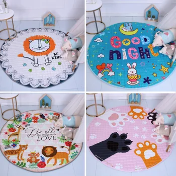 

Round Non-slip Home Rugs Cotton Soft Floor Mats Children's Bedroom Living Room Carpet Washable Prayer Hotel Mattress