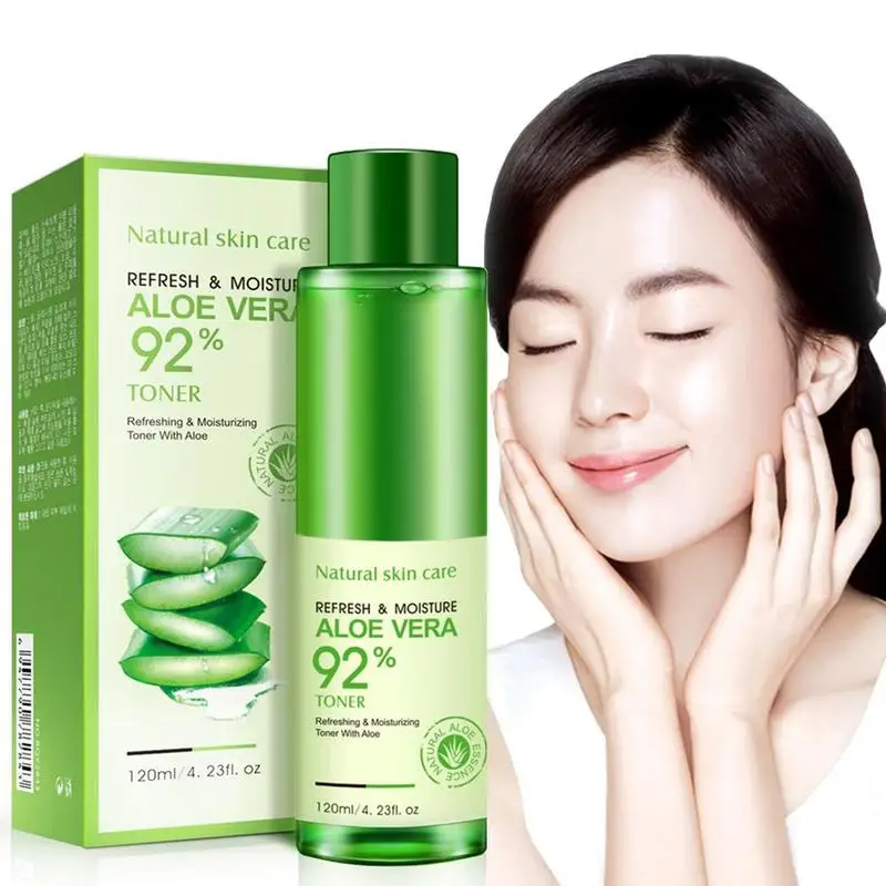 

Aloe Vera Gel Face Toner Liquid Hydrating Moisturizing Face Oil Control Lightening Soothing Pore Toner Natural Skin Care 120ml