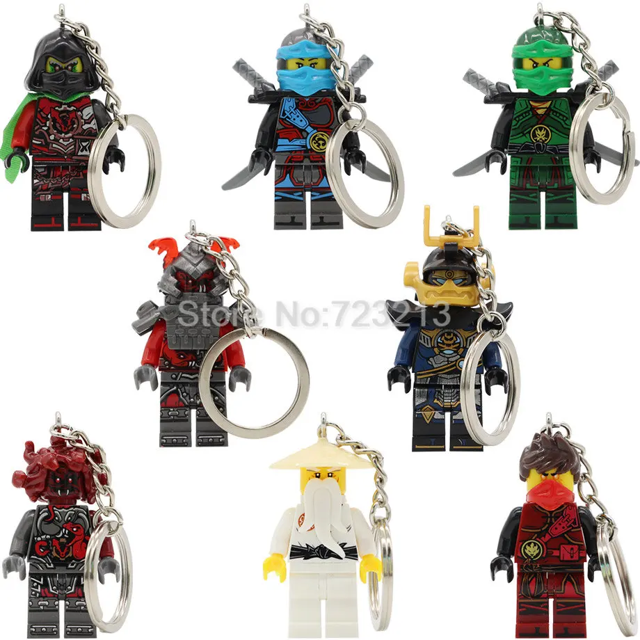 

Jay Kai Carmadon NYA Ninjagoed Krux Figure Keychain Vermin Wu Chaveiro Cole Pythor General Cryptor DIY Building Blocks Toys