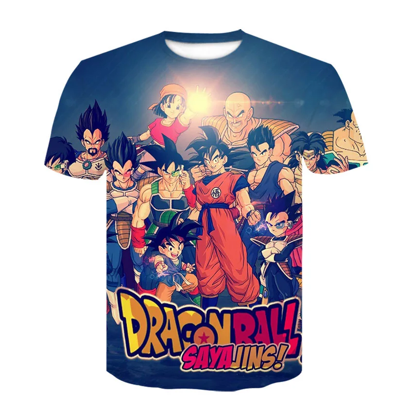 Летняя Горячая Dragon Ball Z Супер Саян Гоку мужская футболка с круглым вырезом уличная Harajuku мужская одежда аниме футболка - Цвет: DT-370