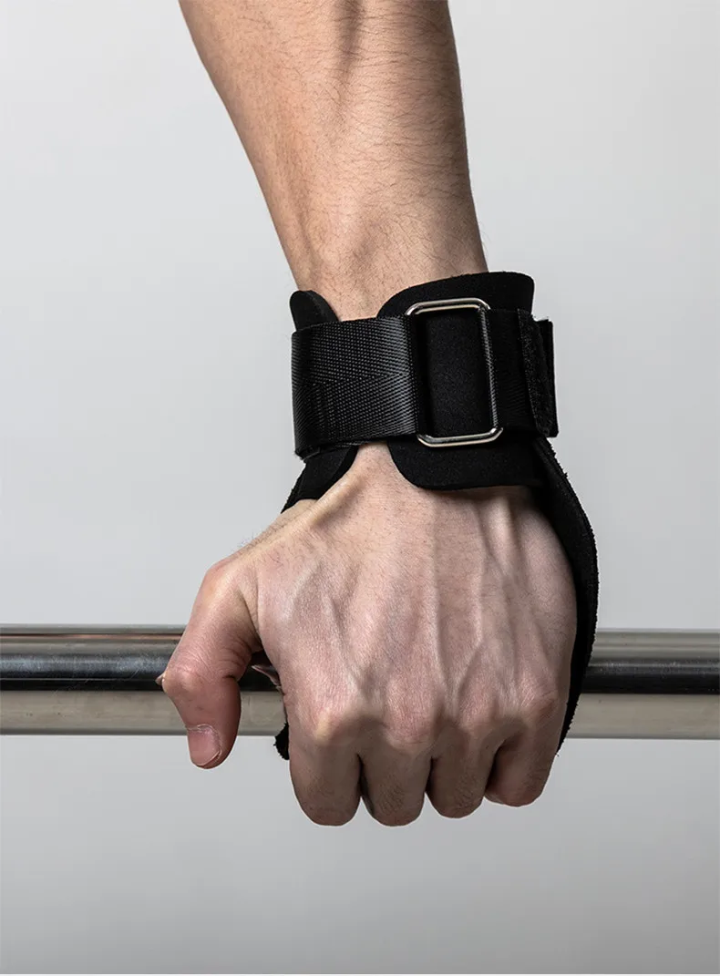 1Pair Crossfit Grips for Weight Lifting Leather Palm Protectors Hand