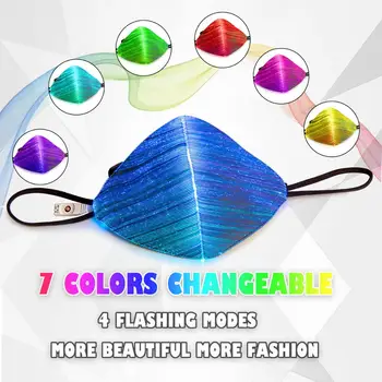 

LED Mask with 7 Color Glowing Luminous Rave Mask for Men Women Christmas Party Festival Masquerade Light Up Mask