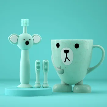 

New Cartoon Infant Brush Neonatal Soft Hair Training Practice Baby Infant Silica Toothbrush Wholesale