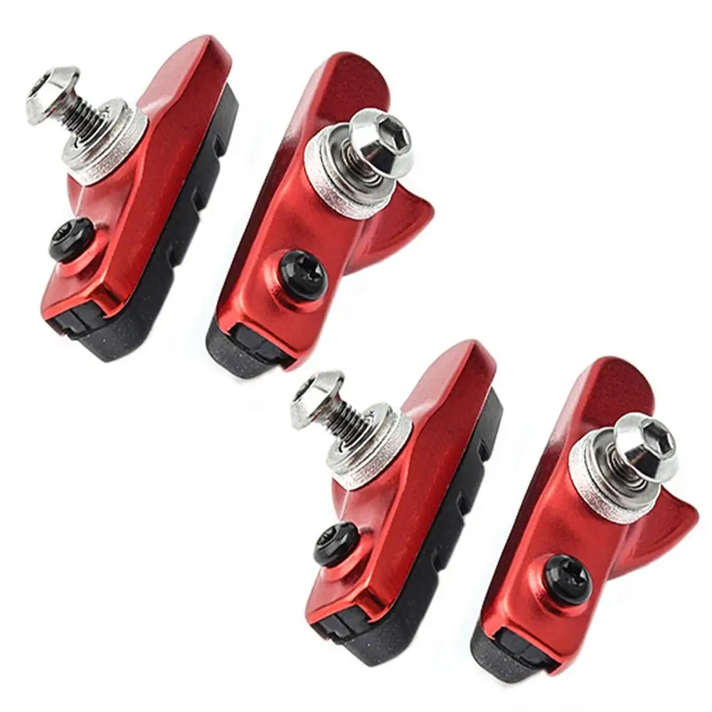 2 Pairs Bike Brakes Pads Set Bicycle Universal V Brake Blocks Holder