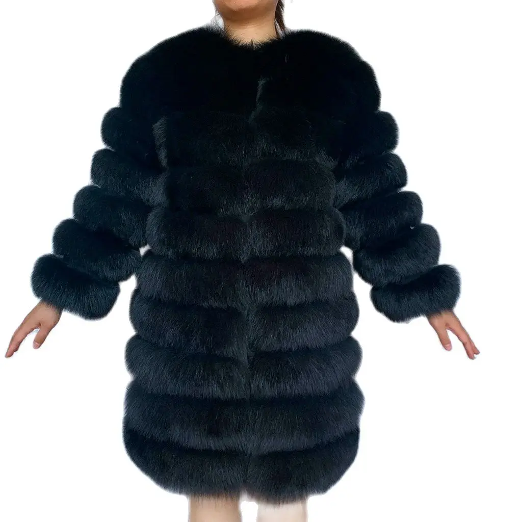 2021 NEW 4in1 Real Fox Fur Coat Women Natural Real Fur Jackets Vest Winter Outerwear Women Clothes black down jacket