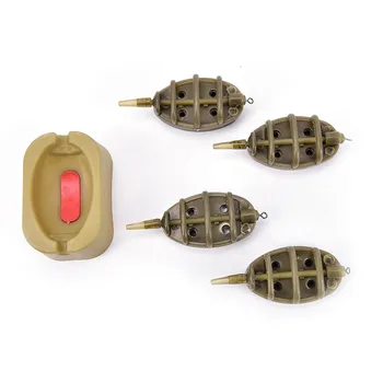 

Inline Method Carp Fishing Feeder Lead Set 4 Feeders Mould Kit Plastic Baiting Tools Accessories FOU99