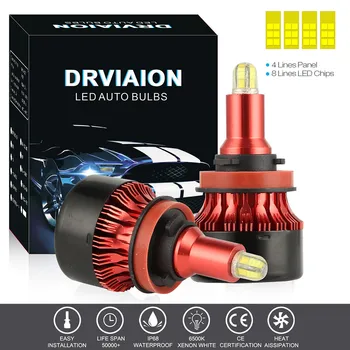 

High Speed Mute Fan8-sides 3d Led Headlight Conversion Kit Bulbs 120w 18000lm High Power 6000k H8/9/11 Fast Cooling Ip68 #LR4