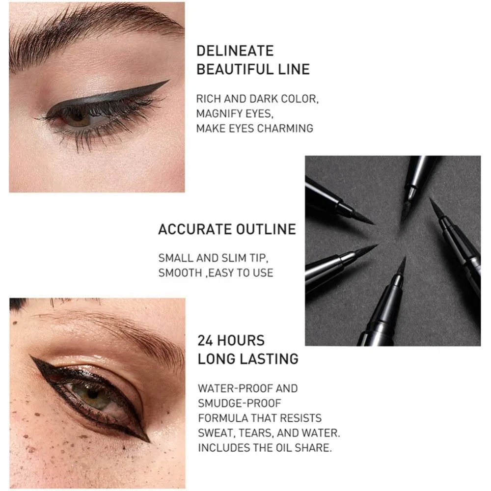 Professional Long Lasting 36H Liquid Eyeliner Pencil Waterproof Black Makeup Easywear Eye Liner Pen Cosmetic Lady Beauty Tool