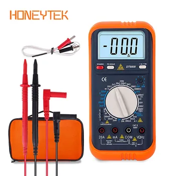 

HONEYTEK DT9808 Professional Digital Multimeter transistor tester lcr meter multimeter with thermocouple capacitor tester